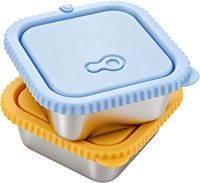 Herbruikbare metalen lunchboxen met lekvrije siliconen deksels, duurzame voedselcontainers voor maaltijdvoorbereiding, fruit, snacks, salade