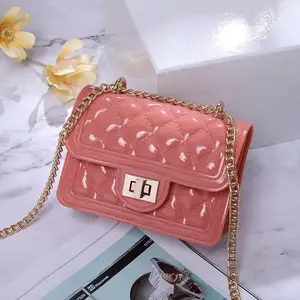 Mode kleine Taschen Schulter Frauen Gelee Handtaschen Nette Kette Griff Handtasche Candy Farbe