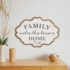 Letrero de Madera para Pared con Diseño de Familia que Hace de Esta Casa un Hogar, Estilo Rústico Moderno para Sala de Estar, Dormitorio o Entrada - Product Image 3