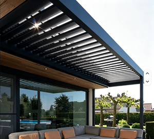 Motorized aluminum pergola Custom Size Villa Backyard Rainproof Aluminum Gazebo Outdoor aluminum pavilion canopy - Product Image 1