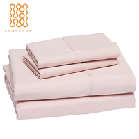 Set Seprai Serat Mikro Super Lembut, Set Seprai Tempat Tidur Ringan Warna Polos dengan 14 Saku Dalam