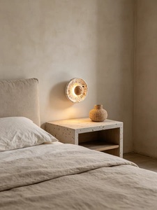 Lámpara de Ambiente para Vestíbulo, Comedor, Dormitorio, Escaleras, Pasillos, Aplique de Pared Moderno de Piedra Natural, Madera Oscura 25cm 110-220V - Product Image 3