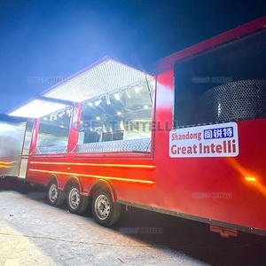 Camion de restauration mobile extérieur personnalisé, remorque à pizza au feu de bois, camion de nourriture avec barbecue au gaz, équipement de camion à hamburgers, remorque de nourriture - Product Image 2