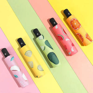 Parasol de protection solaire UV aux fruits mignon droit 3 fois manuel Offre Spéciale avec impression personnalisée du logo pour les femmes - Product Image 5