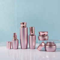 Ensemble de flacons en verre pour soins de la peau avec logo personnalisé, rose dégradé, 30g/50g, 30/40/100/120ml, flacon de lotion, pot de crème, bouchon rose doré
