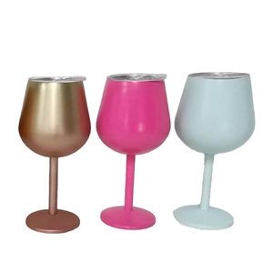 Hotting <span class=keywords><strong>Sale</strong></span> Vino Tumbler 10oz Taza con aislamiento de temperatura Copa de vino de acero inoxidable sellada al vacío con tapa - Product Image 3