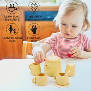 OEM ODM BPA Free Food Grade Silicone Baby Cup Toddler Toys Tea Party Set para meninas Kids Tea Set Toy para crianças