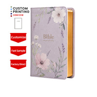 Impression couleur personnalisée sur cuir PU, service OEM en gros, livre religieux de haute qualité, couverture souple, cadeau d'église, bible