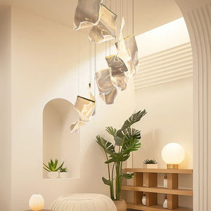 أضواء قلادة مشروع ديكور إبداعي داخلي كبير عصري مخصص ثريا ليد حديثة للفنادق والفيلات - Product Image 6