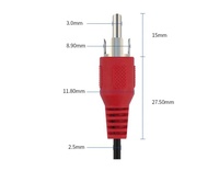 Cable de Audio Estéreo en Y con Conector AUX de 3.5mm a 2 Conectores RCA Macho, 1m/3.5mm, 1.5m/5ft, Compatible con Pedidos Personalizados