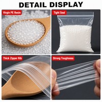 Sacs Ziplock transparents en PE, 100 pièces par paquet, sacs en polyéthylène épais et réutilisables avec fermeture à glissière pour bijoux, vêtements, jouets, petites pièces, stockage