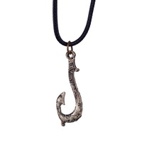 Anime Moana Maui Crochet de Pêche Pendentif Chaîne en Cuir Pendentif Bijoux Collier Cosplay Bijoux Props