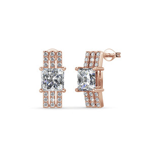 Daily Wear Silver 925 Luxe <span class=keywords><strong>Bar</strong></span> Stud Pendientes Daisini Adornados con cristales de Swarovski Pendientes elegantes para regalo - Product Image 1