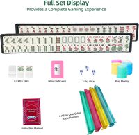 Jeu de Mahjong américain de 166 tuiles avec 4 supports/poussoirs, 3 dés, 100 jetons de monnaie et sac de transport noir