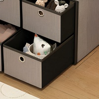 Pouf de rangement en tissu personnalisé avec 4 tiroirs, assise rembourrée, bac de rangement rectangulaire pour chambre et entrée