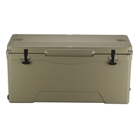 Glacière rotomoulée 135qt moderne grande capacité, isotherme, avec roues et porte-gobelet intégré, pour pêche en extérieur, conservation de la glace pendant 5 jours