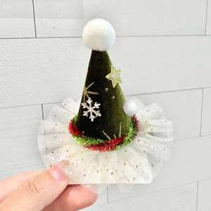 Cross-border Explosions New <b>Christmas</b> Hairpin Hat Clip Headwear Velvet <b>Red</b> Cute Snowflake Star <b>Decorations</b> - Product Image 2