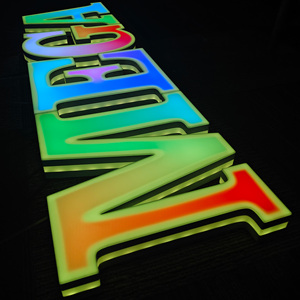 Kênh chữ dẫn dấu hiệu bảng biểu tượng dấu hiệu tùy chỉnh kênh thư ký năng động 3D signage với RGB màu sắc thay đổi cho các cửa hàng trò chơi - Product Image 3