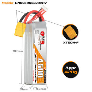 GNB 가오넹 LiHV 4500mAh 5S <span class=keywords><strong>19V</strong></span> 70C 140C XT90 RC 리포 배터리 (RC 자동차, 드론, RC 보트용 소프트 팩) - Product Image 3