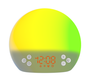 Thiết kế mỏng điện tử bàn Đồng hồ báo thức LCD hiển thị Wake-up ánh sáng mặt trời mọc hiệu ứng 30 được xây dựng trong tiếng ồn Trắng Nhiều Màu ánh sáng ban đêm - Product Image 6