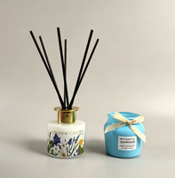 Diffuseur de parfum floral de luxe et bougie en cire de paraffine – Coffret cadeau biodégradable à l'arôme naturel pour Noël et les fêtes
