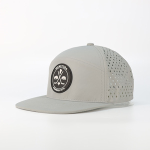 Gorra de camionero de ala plana ajustable personalizada al por mayor, Parche de goma con logotipo bordado, gorra deportiva, gorra de béisbol Snapback de malla en blanco - Product Image 3