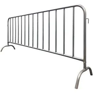 Customizable Crowd Control Fence Hot Dip Galvanized Steel Temporary Barrier Portable Removable Fencing Pedestrian Barrier