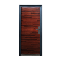 Porte d'entrée en acier moderne de style français double Skyland Security, revêtement en poudre, isolation thermique, garantie de 5 ans, utilisation hôtelière