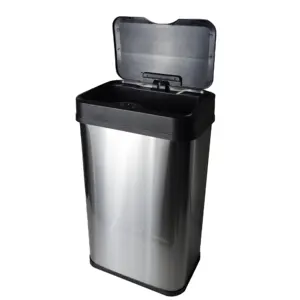 JILI Smart Trash Can Stainless Steel 50L Sensor Trash Bin Sensor Dustbin Trash Cans for Kitchen Tacho De Basura Con Sensor 3.7kg