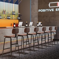 Tabouret de bar en fer forgé, chaise de pub, tabouret haut, minimaliste, moderne, pour bar à domicile, dossier rembourré, sans accoudoirs