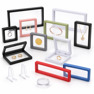 Caja de Joyería con Marco Flotante 3D y Logotipo Personalizado, Estuche de Suspensión con Película de PE, Exhibición Antioxidante para Anillos, Aretes, Collares y Gemas - Product Image 3