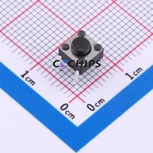 K2-1102DP-A3SW-04 Tactile Switch Through hole-4P,6x6mm Switch Single Pole Single Throw Round Button 1.8N Through Hole - Product Image 1