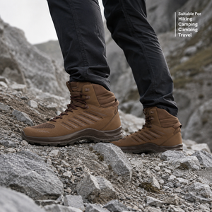 Bottes de randonnée imperméables pour hommes, dessus en daim, semelle extérieure en caoutchouc antidérapante, chaussures de randonnée en montagne pour la randonnée, le camping et la randonnée à dos - Product Image 2