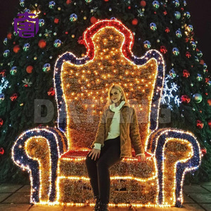 Large Illuminated Santa Throne <b>Lights</b> for Shopping Mall Christmas Decoration - Product Image 5