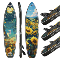 Planche de paddle gonflable ITAOSTAR modèle N02 11'6"x35"x6" (SUP) avec 5 ailerons, 17 kg, design léger et portable pour lacs et rivières