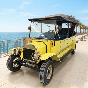 Voiture électrique vintage jaune et noire à bas prix, véhicule touristique, voiture de tourisme, voiture électrique vintage classique - Product Image 1