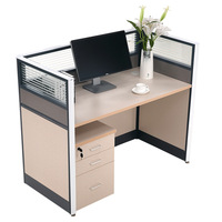 Ensemble de bureau et chaise de bureau avec écran de séparation en PVC, design moderne, bureau informatique quatre places
