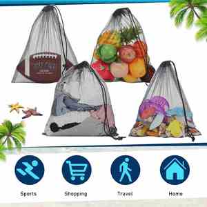 Custom Mesh <b>Drawstring</b> Bag 13 X 15.5 Inch Lock Nylon Net <b>Pouches</b> for Sports Swim Convenient Shopping Bags - Product Image 5