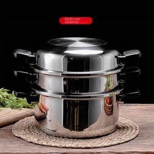 304 Food Grade Stainless Steel Cookware Set <strong>Small</strong> Soup <strong>Frying</strong> <strong>Pan</strong> Thickened Wooden Handle Eco-Friendly Three-Layer Steel - Product Image 2