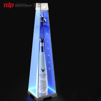 Présentoir de Bouteilles de Vin en Acrylique LED Haut de Gamme en Forme de Pyramide TDP pour Boîtes de Nuit et Fêtes