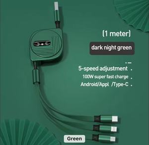 Chất lượng cao 3 trong 1 sạc nhanh 6A 100W Type-C USB C Cáp sạc điện thoại tương thích với IOS và máy tính - Product Image 6