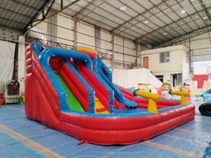 Thương mại ngoài trời Inflatable lớn trượt nước Inflatable trẻ em của trượt với hồ bơi - Product Image 3