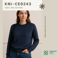 Pull en maille mélangée Seawool KNI-CE0243, polaire 300 GSM, teint en pièce, unisexe, avec fermeture éclair, matière de chemise, 100% coton