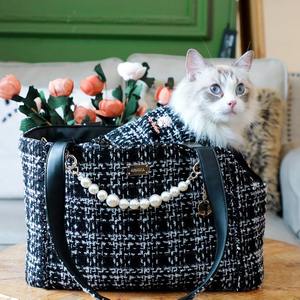 Lüks çiçek desenli tek omuzlu taşıma köpek sırt çantası küçük boy evcil hayvan taşıyıcı fermuar moda seyahat yürüyüş köpek sırt çantası - Product Image 3