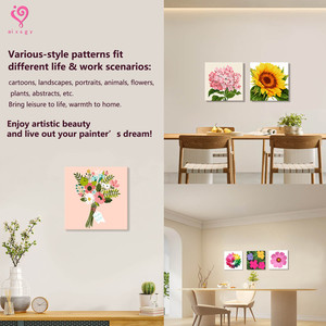 Sunflower <b>Canvas</b> Painting-Framed with Solid Wood Inner <b>Frame</b>-Eco-Friendly Digital Printing-Floral Art-DIY Kit-25x25cm - Product Image 5