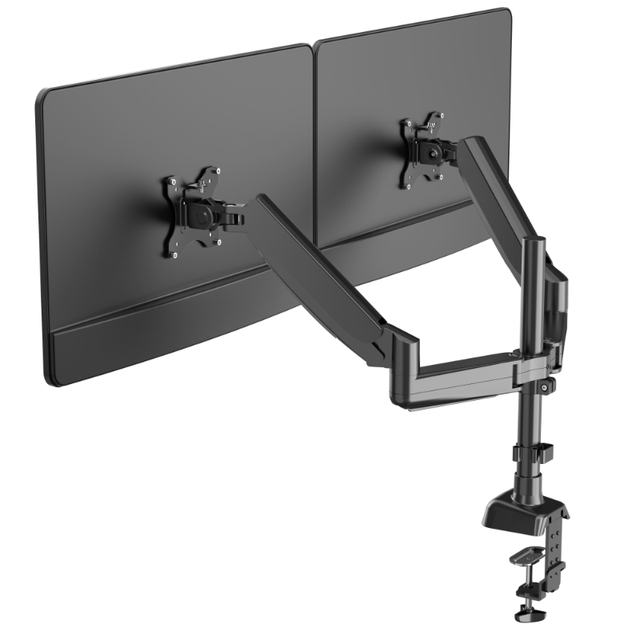High Quality Desktop Gas Spring Monitor Arm Black Mount Adapter Support Monitor Stand Holder Arm For Dual Screen