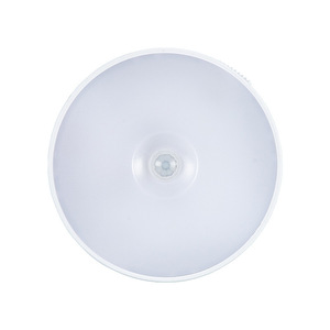 Luz nocturna con sensor de cuerpo humano, luz LED redonda que funciona con pilas, luz blanca cálida para dormitorio, armario, uso junto a la cama - Product Image 1