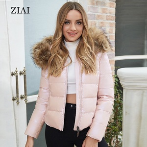 Piumino Parka da <span class=keywords><strong>Donna</strong></span> di Buona Qualità, Lucido e <span class=keywords><strong>Impermeabile</strong></span>, Trapuntato e Imbottito, con Cappuccio in Vera Pelliccia, Personalizzabile - Product Image 2