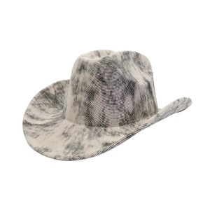 Sombrero Fedora Clásico con Diseño a Rayas y Borde Enrollado, Estilo Vaquero Vintage, Unisex, para Otoño e Invierno, Sombrero Vaquero Occidental para Exteriores - Product Image 1