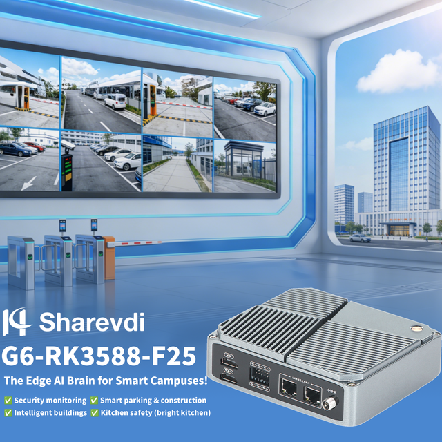 AI BOX PC RK3588 Embedded Computer 6TOPS NPU 26 TOPS AI Accelerator 8/16GB RAM 64/128GB Storage Ubuntu 22.04 Stock Mali-G610 GPU